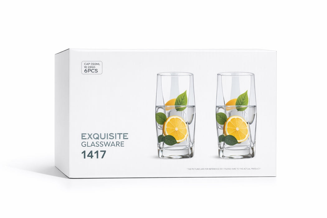 Exquisite Cube 6pc Glass Tumbler Set Set 35cl