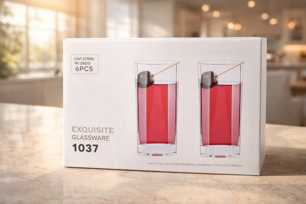 Exquisite Octagon 6pc Glass Tumbler Set Set 37cl