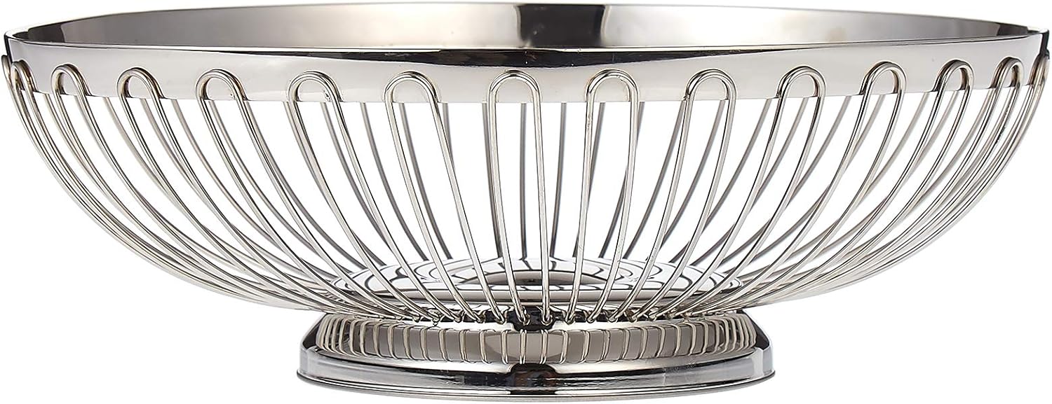 Stainless Steel Oval Fruit/Bread Basket 24.5 X 18 X 7.8cm