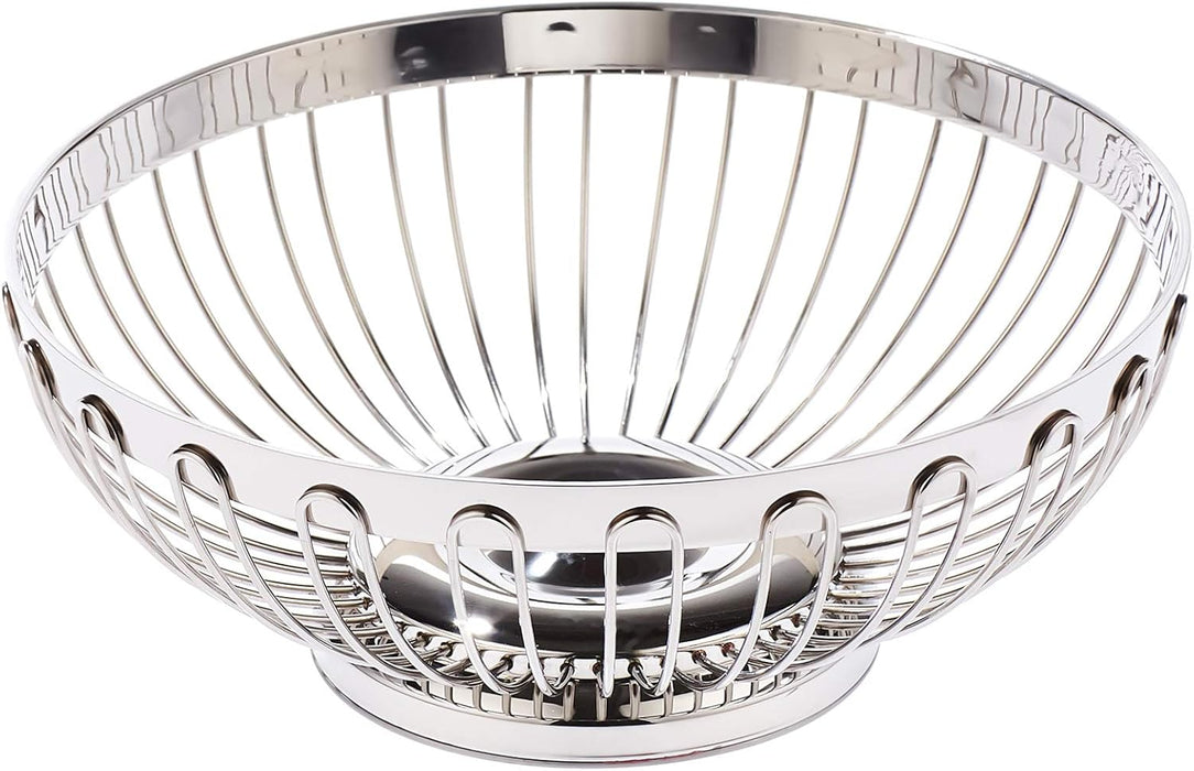 Stainless Steel Round Fruit/Bread Basket 18 X 7cm