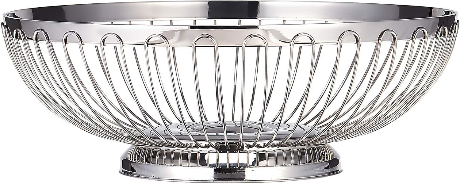 Stainless Steel Round Fruit/Bread Basket 25x9cm