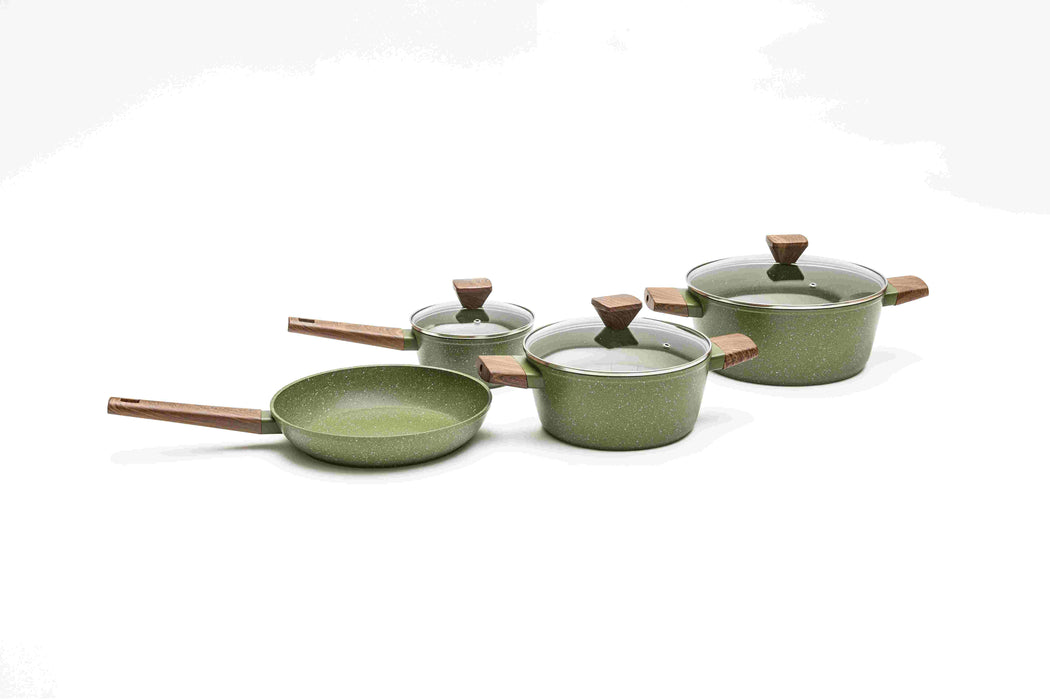 Acadia Forged Aluminum 7pcs Cookware Set With Induction Bottom Green Color