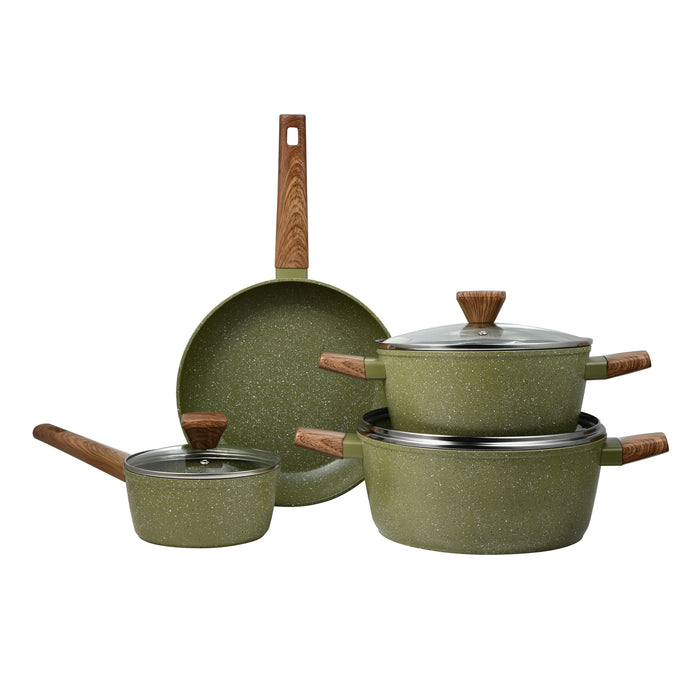 Acadia Forged Aluminum 7pcs Cookware Set With Induction Bottom Green Color