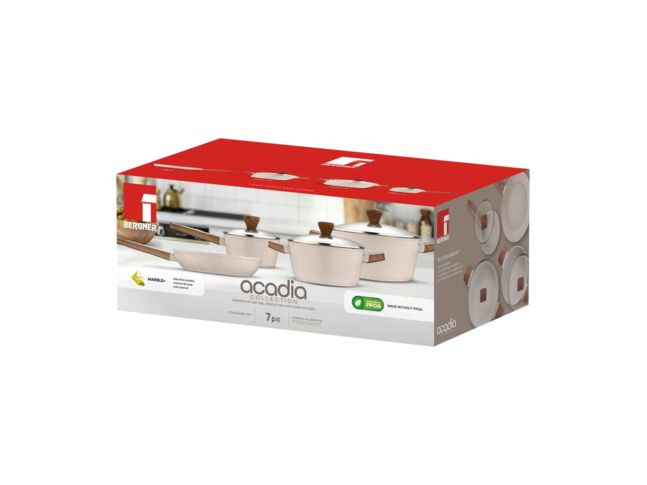 Acadia Forged Aluminum 7pcs Cookware Set With Induction Bottom Beige Color