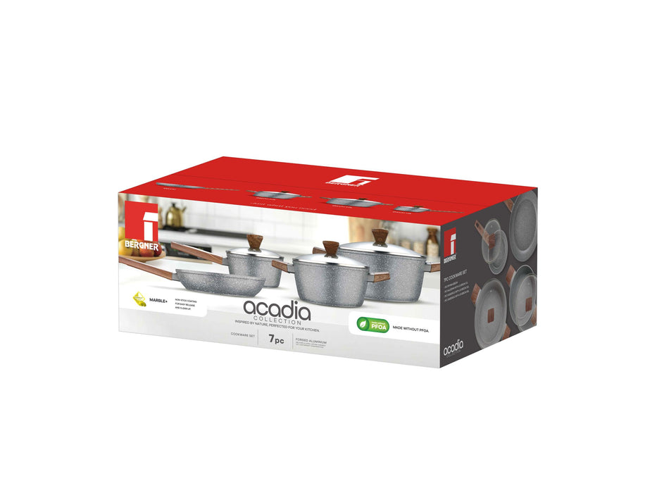 Acadia Forged Aluminum 7pcs Cookware Set With Induction Bottom Grey Color