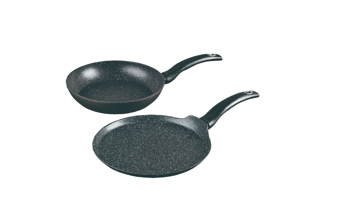 Orion Forged Aluminum 2pcs Frypan 26cm + Tawa 28cm Set With Induction Bottom