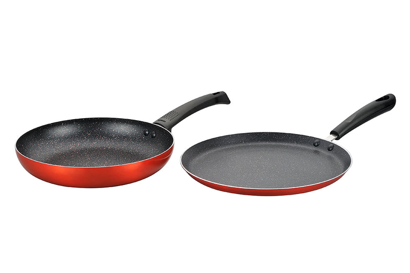 BERGNER ULTRA 2PCS PRESSED ALUMINUM COOKWARE SET, INDUCTION BOTTOM, METALIC ORANGE COLOR, BG31307OR