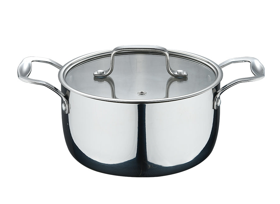 Glamour Triply Stainless Steel Casserole 26x14cm With Induction Bottom