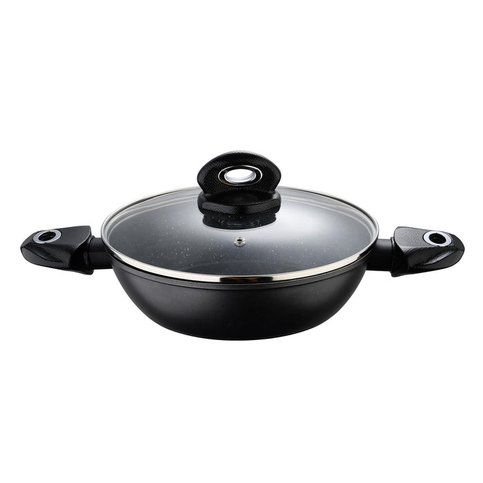 Orion Forged Aluminum Shallow Pot With Lid 24x6.5cm With Induction Bottom