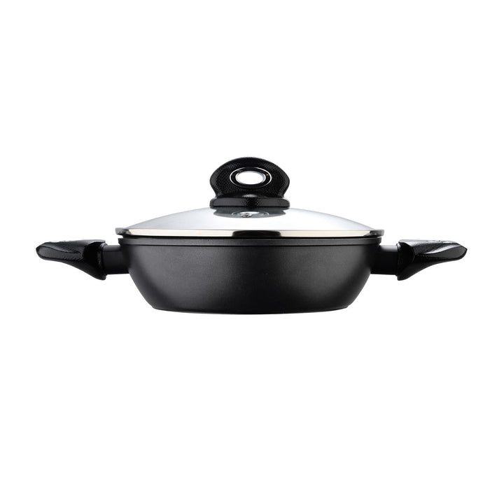 Orion Forged Aluminum Shallow Pot With Lid 24x6.5cm With Induction Bottom