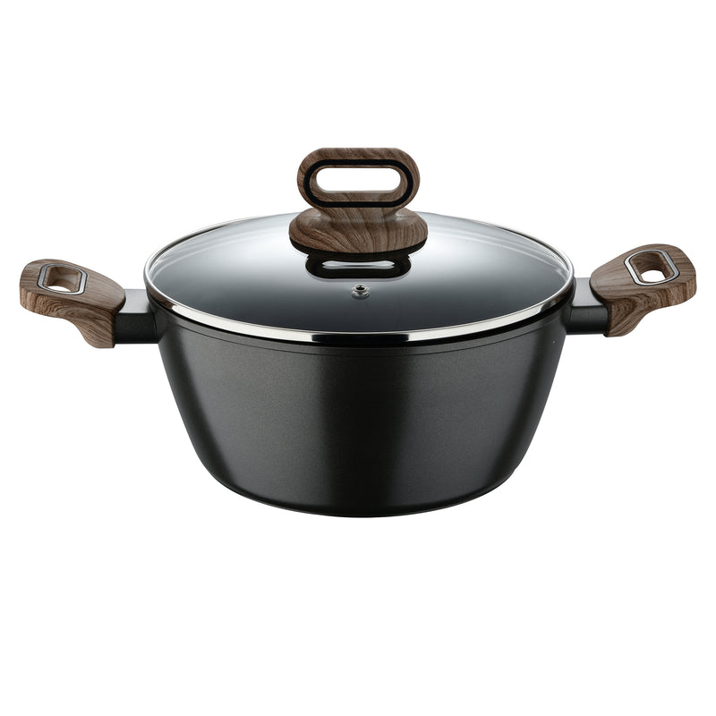 BERGNER ULTIMATE TX FORGED ALUMINUM CASSEROLE + LID 24 CM WITH HEATDOT TECHNOLOGY, INDUCTION BOTTOM, GREY COLOR, BG36171GY