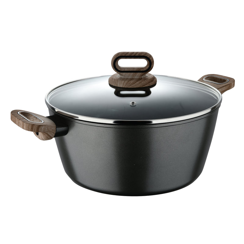 BERGNER ULTIMATE TX FORGED ALUMINUM CASSEROLE + LID 28 CM WITH HEATDOT TECHNOLOGY, INDUCTION BOTTOM, GREY COLOR, BG36173GY