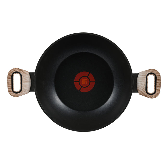 Ultimate Tx Forged Aluminum Kadai With Lid 24cm With Induction Bottom And Heat Dot