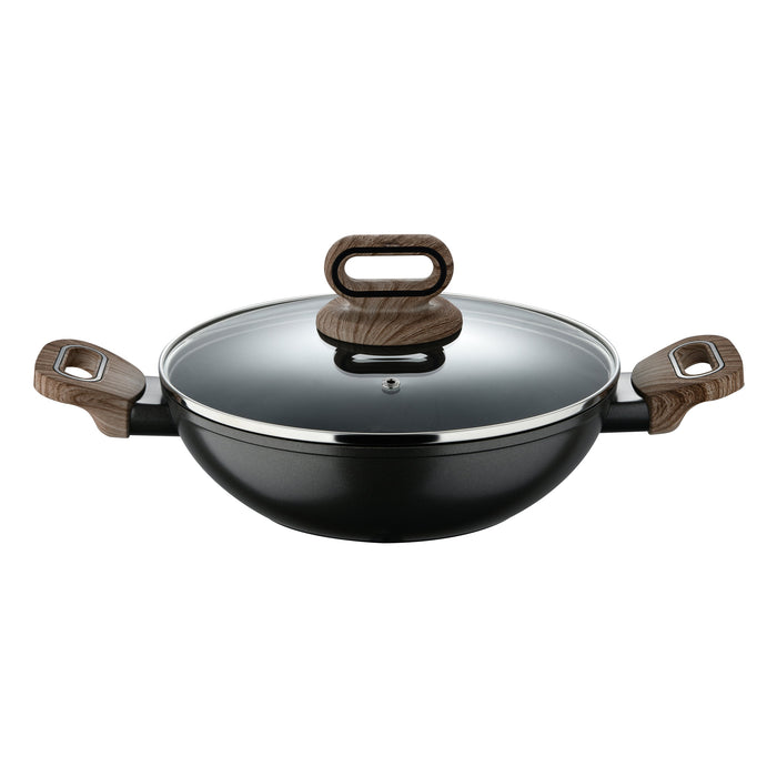 Ultimate Tx Forged Aluminum Kadai With Lid 24cm With Induction Bottom And Heat Dot
