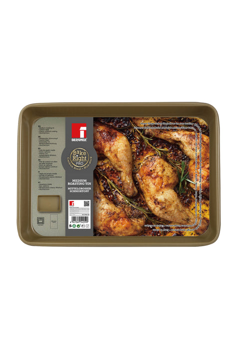 Bakeright Pro Carbon Steel Rectangle Medium Roasting Tin 35 Cm
