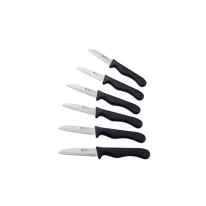 Stainless Steel 6pc Fruit Knife Set Black