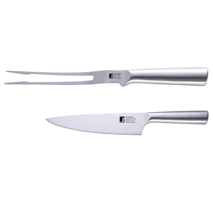 Bbq Stainless Steel  2pc Knife+Meat Fork Set