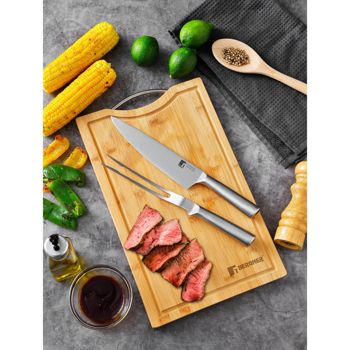 Bbq Stainless Steel  2pc Knife+Meat Fork Set