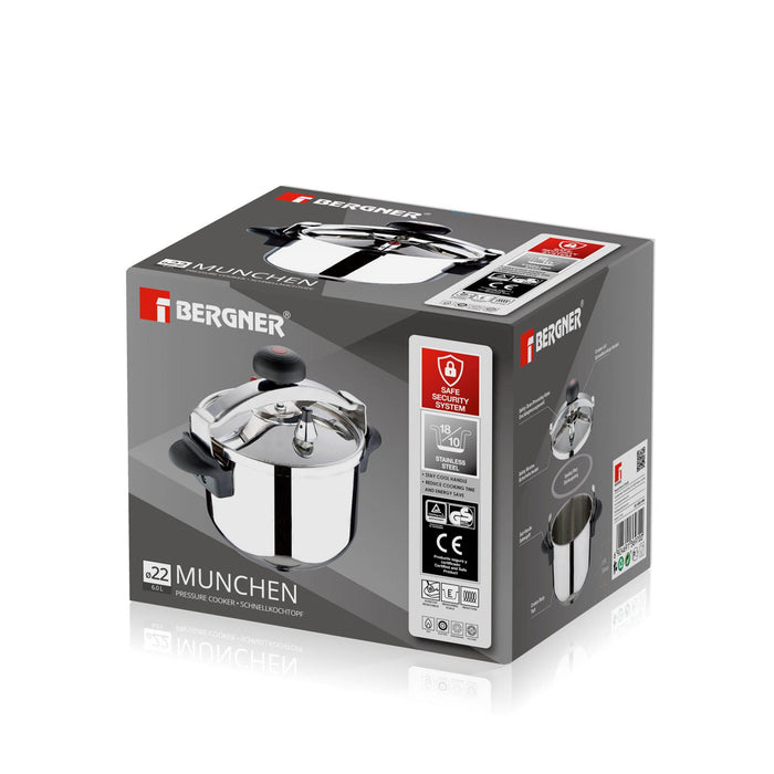 Munchen Stainless Steel Pressure Cooker 22cm/6literer With Induction Bottom