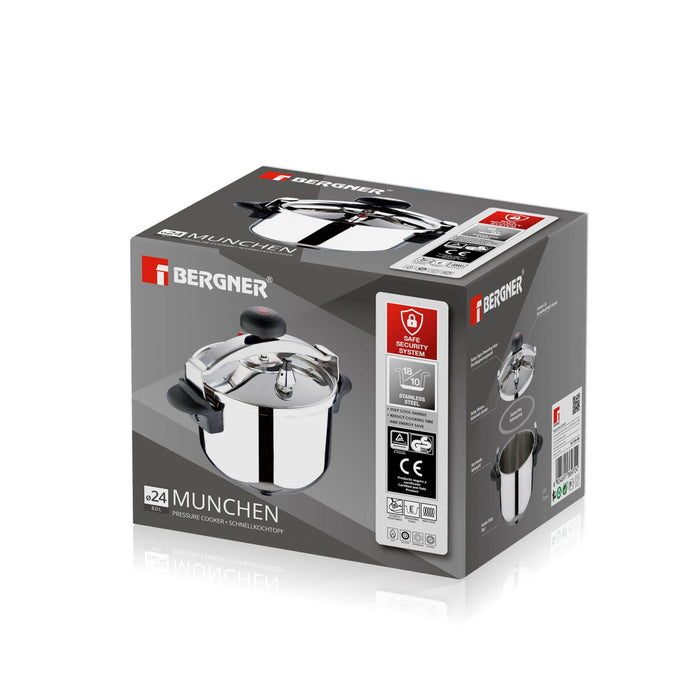 Munchen Stainless Steel Pressure Cooker 24cm/8literer With Induction Bottom