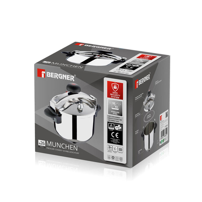 Munchen Stainless Steel Pressure Cooker 26cm/10literer With Induction Bottom