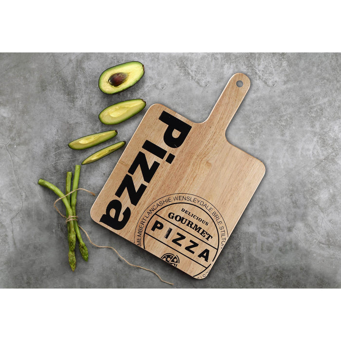 Natural Rectangle Wooden Pizza Gourment With Handle 45x30cm