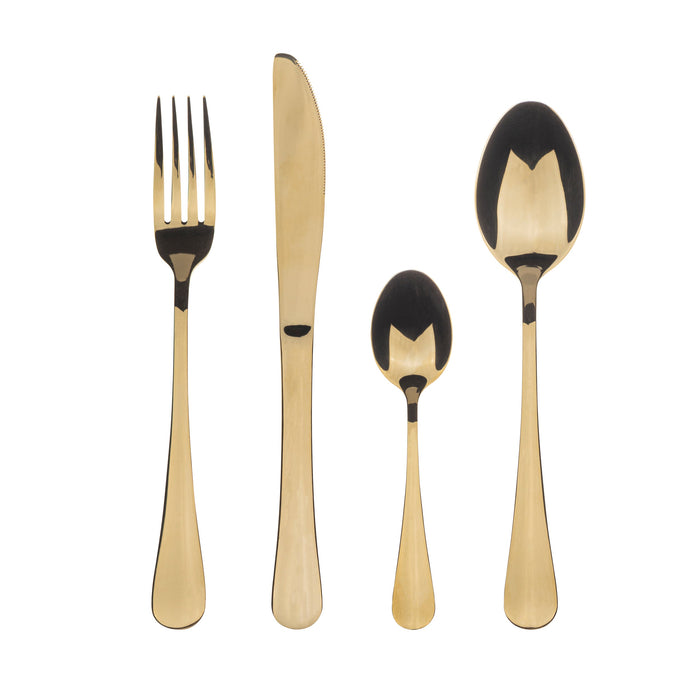Munich Stainless Steel 24pc Cutlery Set Champagne Shiny