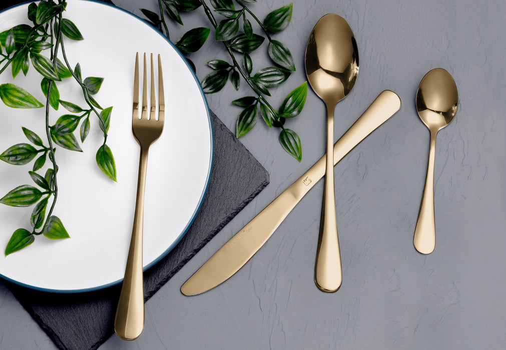 Munich Stainless Steel 24pc Cutlery Set Champagne Shiny