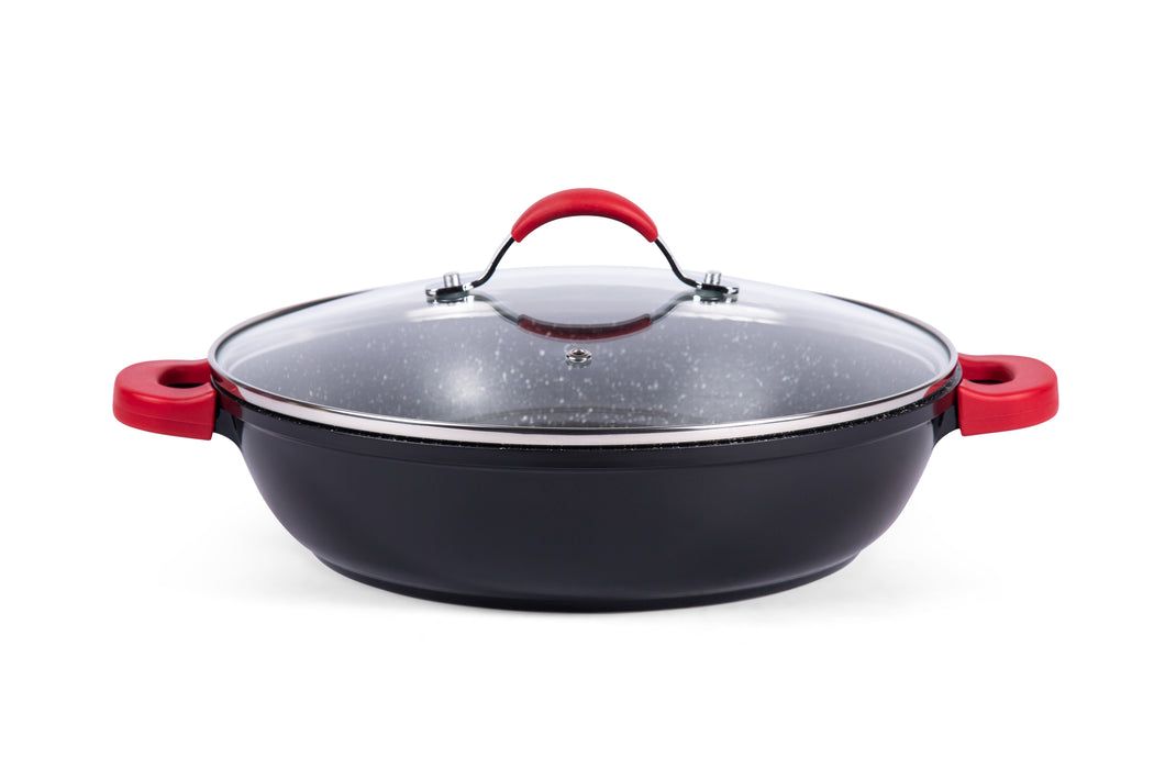 Novum+ Cast Aluminum Shallow Pot With Lid 28x7cm With Induction Bottom