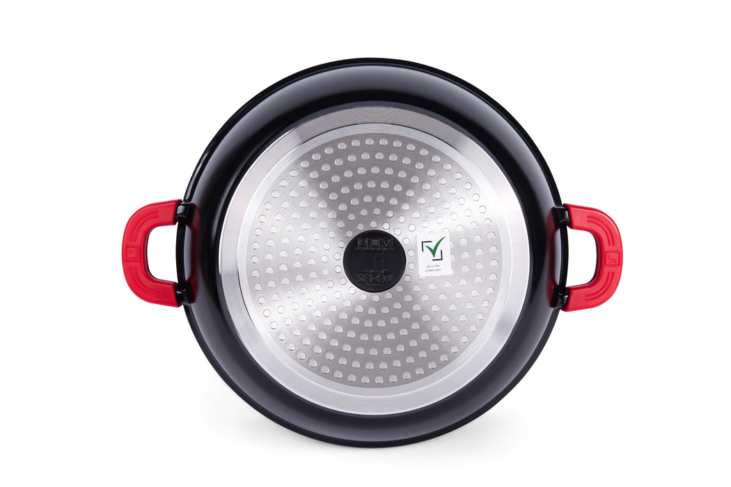 Novum+ Cast Aluminum Shallow Pot With Lid 28x7cm With Induction Bottom