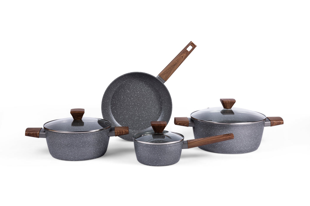 Acadia Forged Aluminum 7pcs Cookware Set With Induction Bottom Grey Color