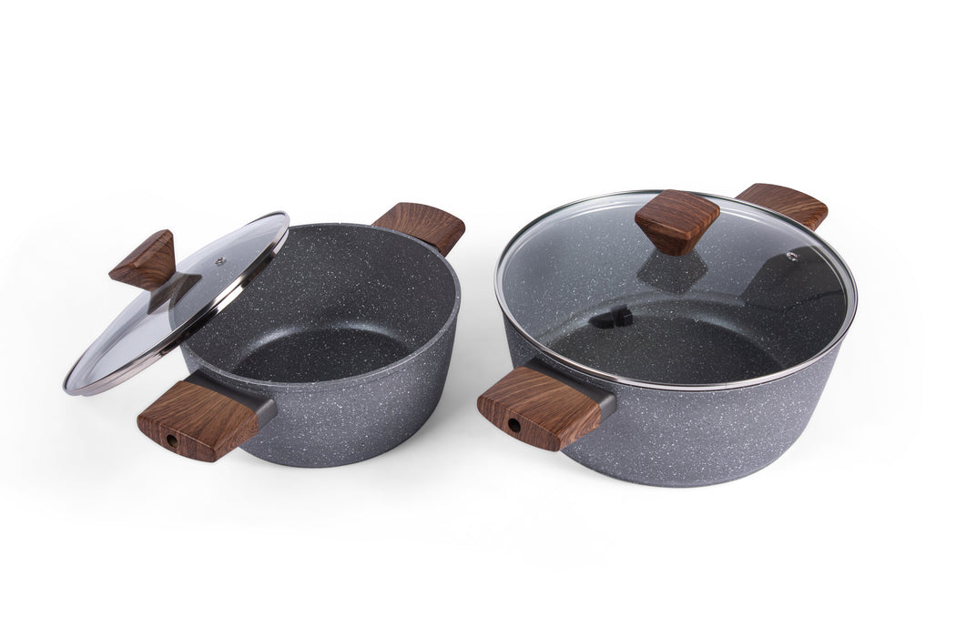 Acadia Forged Aluminum 7pcs Cookware Set With Induction Bottom Grey Color