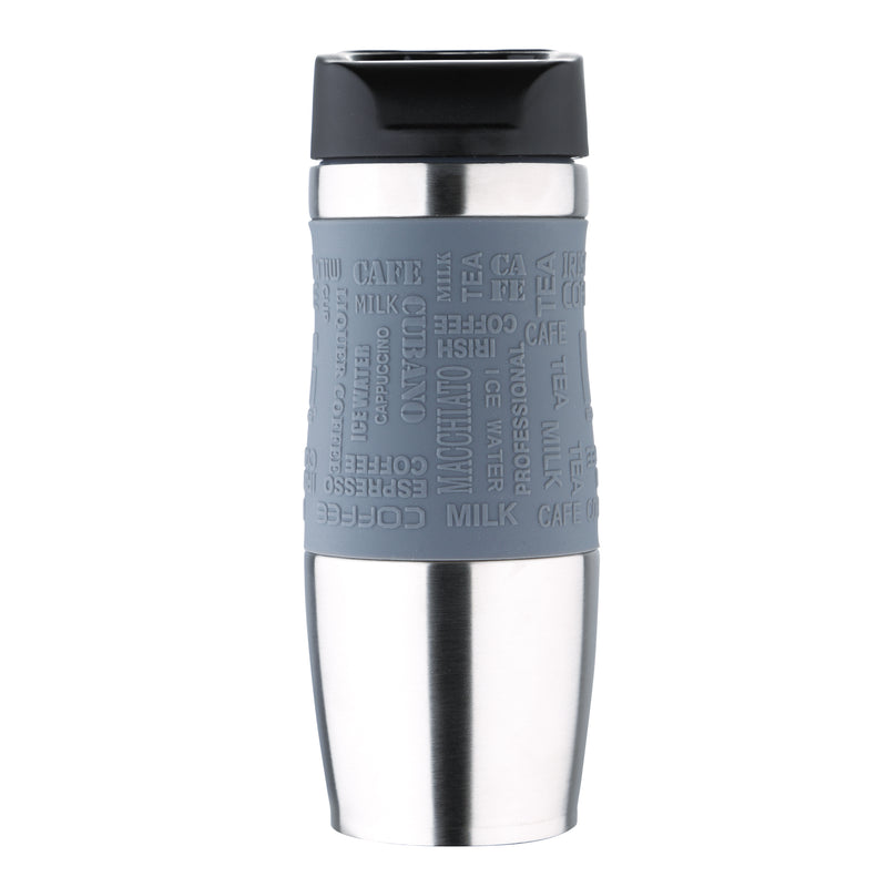 BERGNER TRAVEL STAINLESS STEEL VACUUM TRAVEL MUG 375 ML GREY COLOR