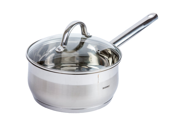 BERGNER GOURMET STAINLESS STEEL INDUCTION BOTTOM SAUCEPAN WITH LID 18 CM/2.1 LITER