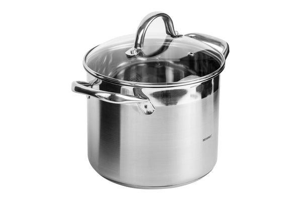 BERGNER GOURMET STAINLESS STEEL INDUCTION BOTTOM STOCKPOT WITH LID 24X18.5 CM/ 8.2 LITER