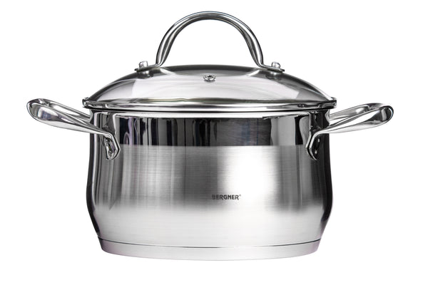 BERGNER GOURMET STAINLESS STEEL CASSEROLE WITH LID 20CM/3.5 LITER, BG6507