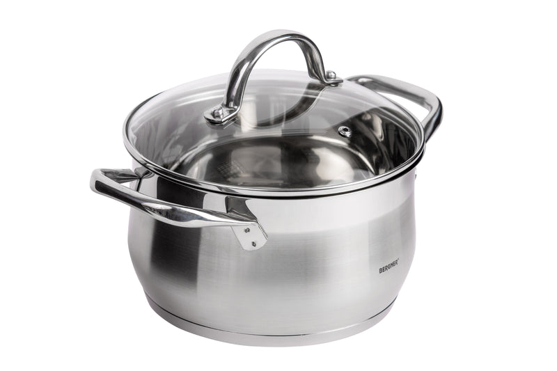 BERGNER GOURMET STAINLESS STEEL CASSEROLE WITH LID 20CM/3.5 LITER, BG6507