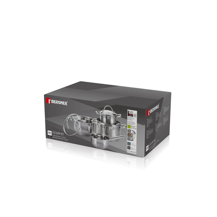 Gourmet Stainless Steel 7pcs Cookware Set With Induction Bottom