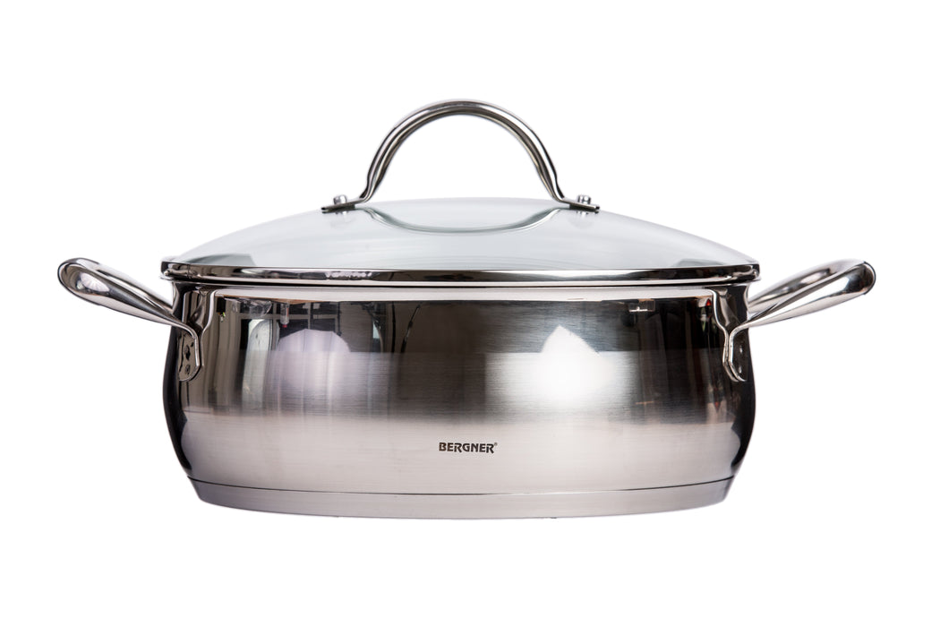 Gourmet Stainless Steel Casserole 26x9.5cm/5.2literer With Induction Bottom