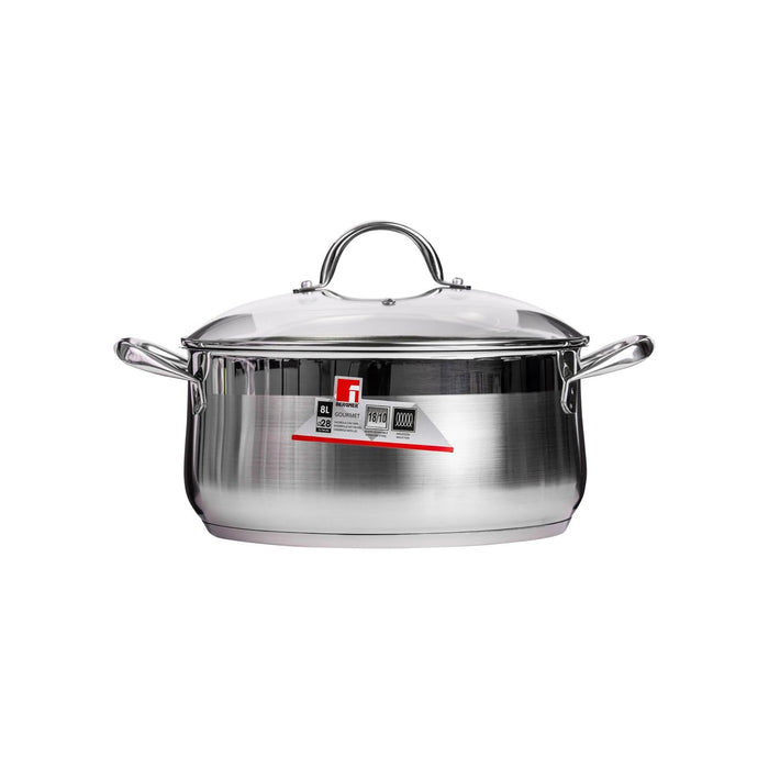 Gourmet Stainless Steel Casserole 28cm 8literer With Induction Bottom