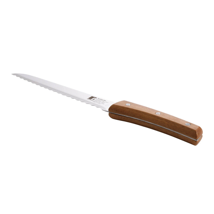Nature Stainless Steel Bread Knife 20cm Wooden Finish