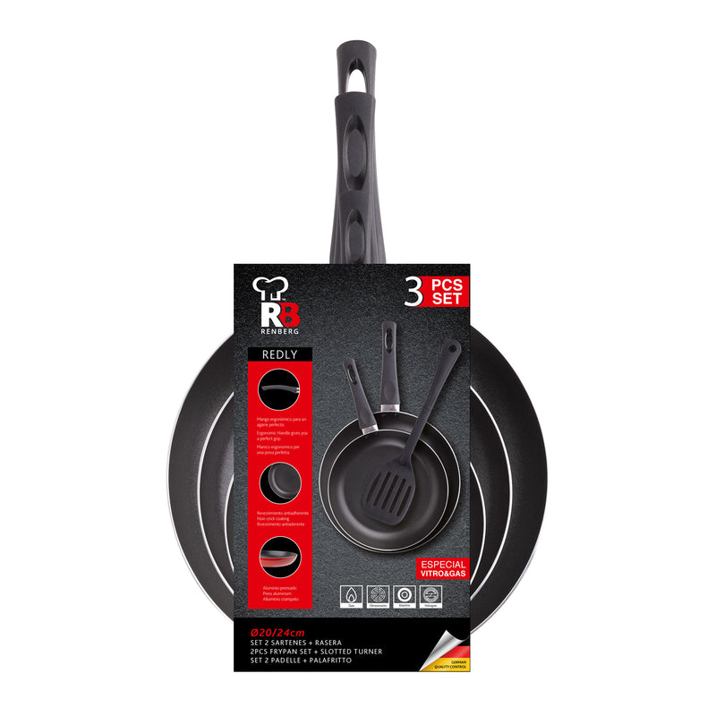 RENBERG REDLY PRESS ALUMINIUM 3PC COOKWARE SET