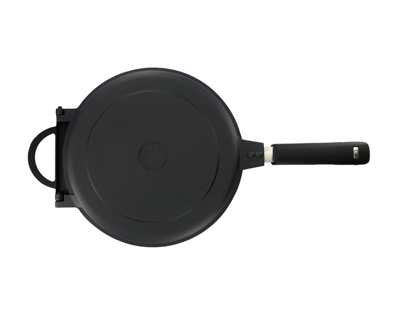 MASTERPRO CARLO CRACCO CAST ALUMINIUM DOUBLE ROUND GRILL PAN WITH INDUCTION BOTTOM 26X7.5 CM