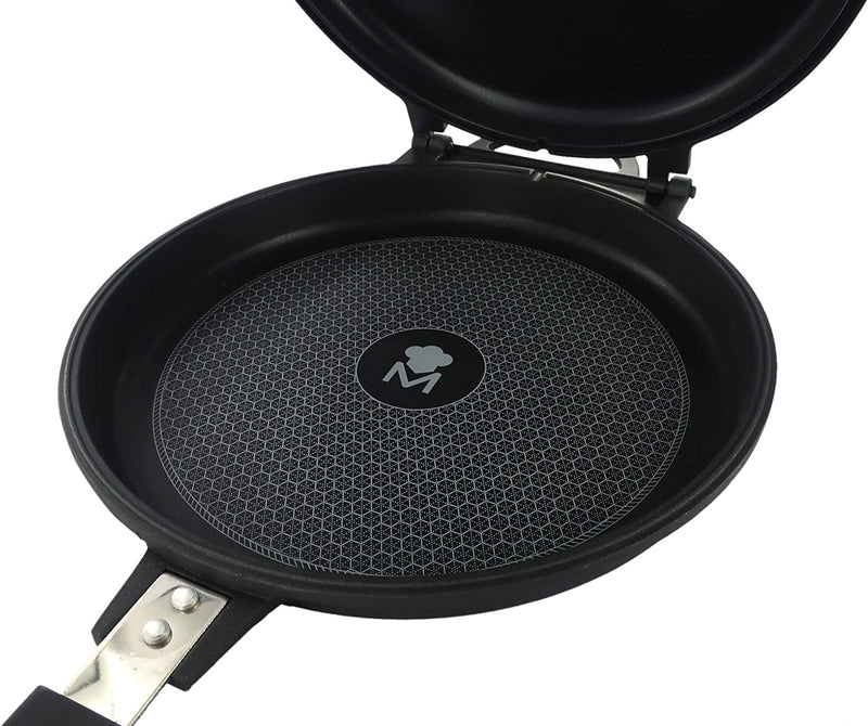 MASTERPRO CARLO CRACCO CAST ALUMINIUM DOUBLE ROUND GRILL PAN WITH INDUCTION BOTTOM 26X7.5 CM