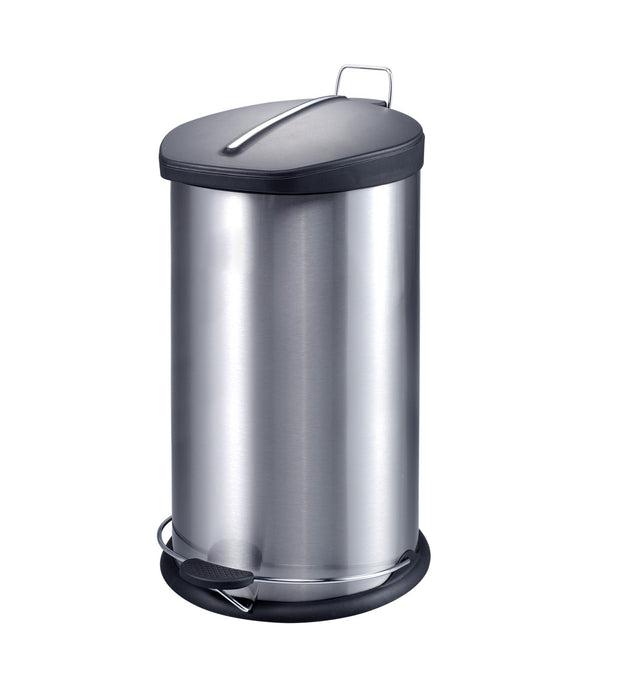 Stainless Steel Step Bin 30liter With Black Plastic Lid