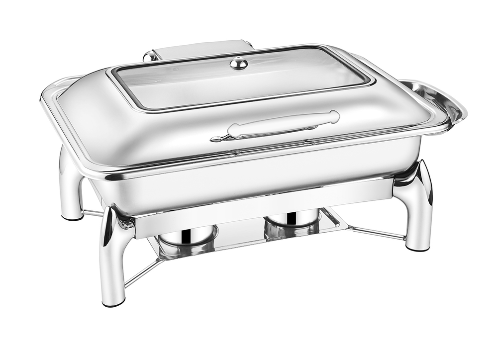 Chafing Dish Rectangle 9l Lid Roll Top