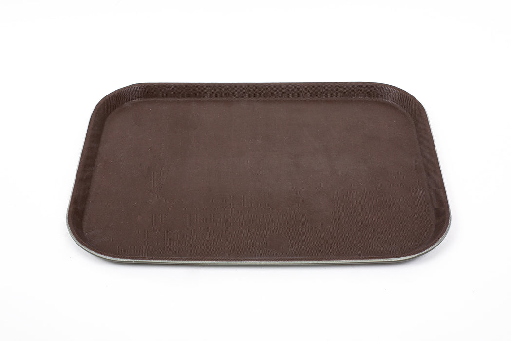 Non Slip Rectangle Tray Brown 35x27cm