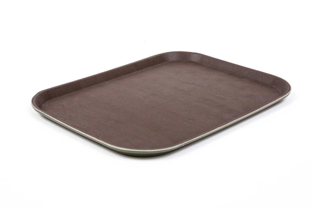 Non Slip Rectangle Tray Brown 35x27cm