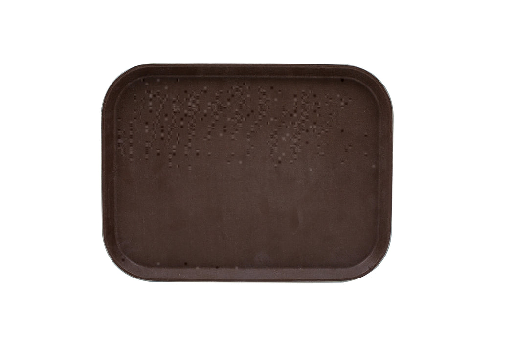 Non Slip Rectangle Tray Brown 35x27cm