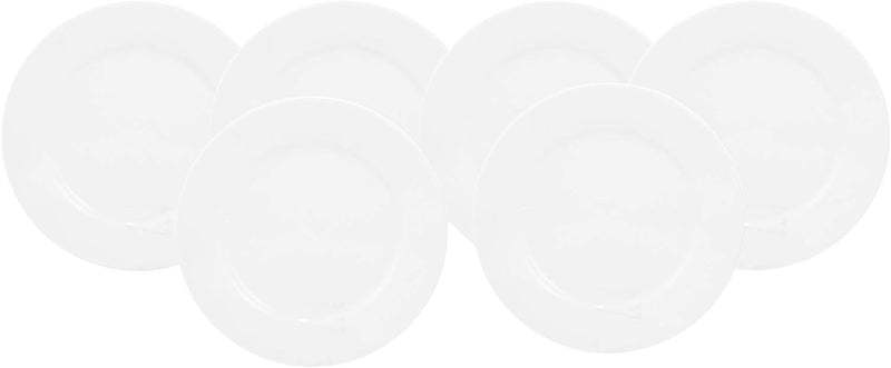 VERONA PORCELAIN 6 PIECE BREAD PLATE SET 6 INCH, WHITE COLOR